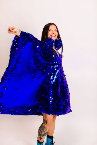 Blue Paillette Mid Caftan