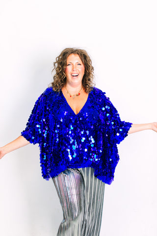 Blue Paillette Tunic