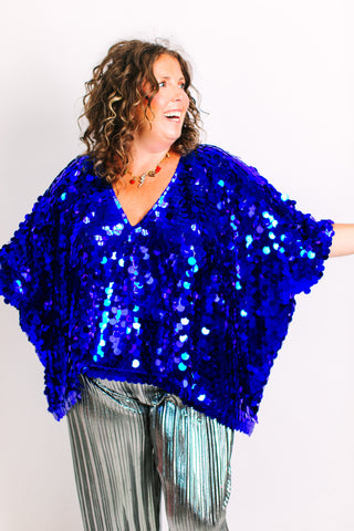 Blue Paillette Tunic