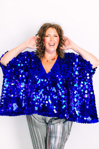 Blue Paillette Tunic