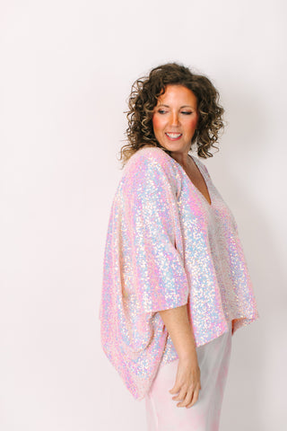 Blush Iridescent Sequin Tunic