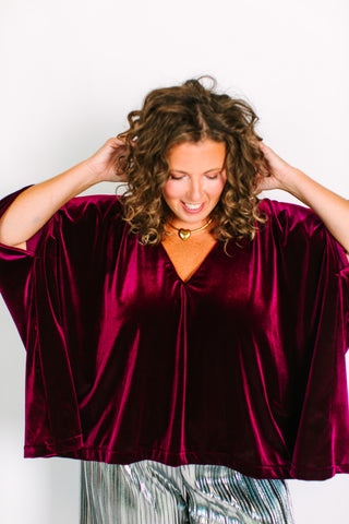 Burgundy Velvet Tunic