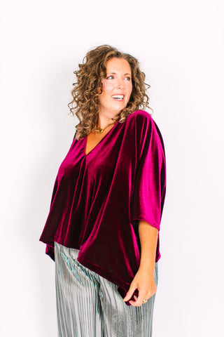 Burgundy Velvet Tunic