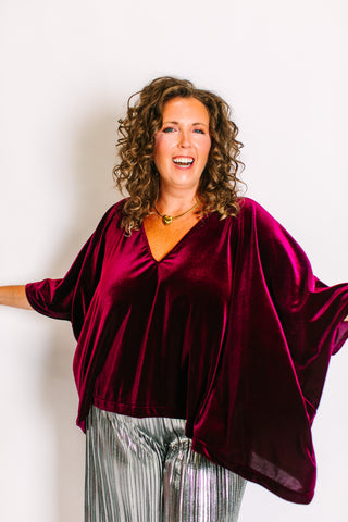 Burgundy Velvet Tunic