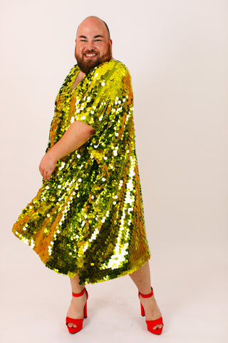 Chartreuse Paillette Mid Caftan