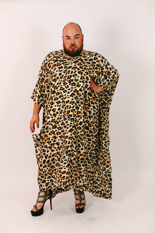 Cheetah Chiffon Long Caftan