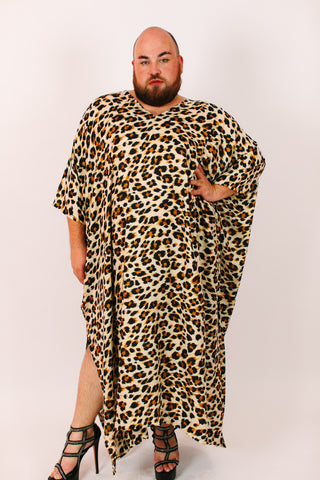 Cheetah Chiffon Long Caftan