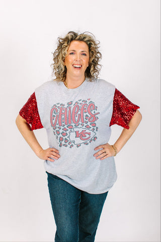 Chiefs Red Sequin Party Tee