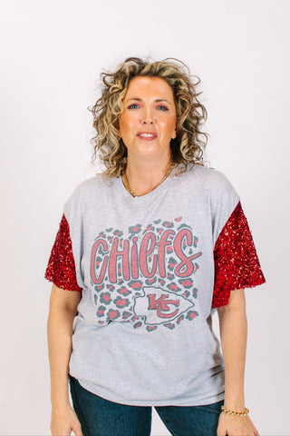 Chiefs Red Sequin Party Tee