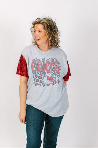 Chiefs Red Sequin Party Tee