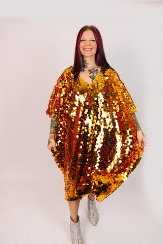 Gold Paillette Mid Caftan