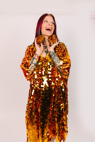 Gold Pom Pom Earrings