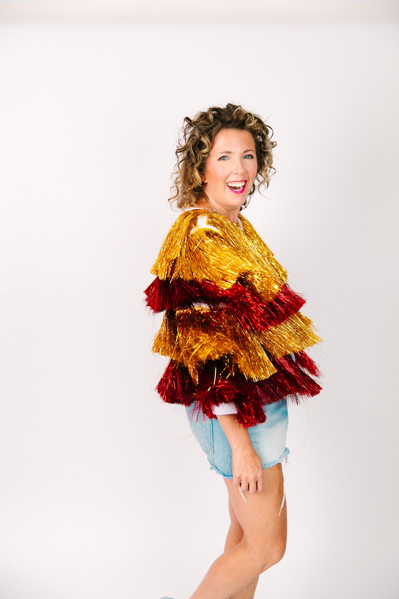 Gold & Red Tinsel Jacket – fringe co