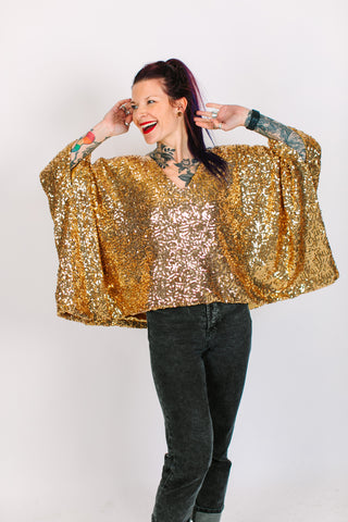 Gold Sequin Tunic Satin Lined