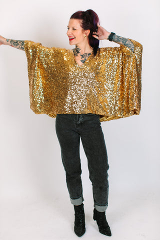 Gold Sequin Tunic Satin Lined