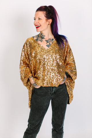 Gold Sequin Tunic Satin Lined