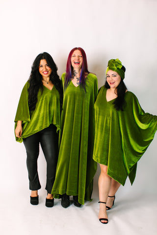 Olive Velvet Long Caftan