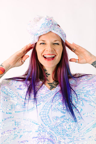 Iridescent Embroidered Sequin Party Wrap