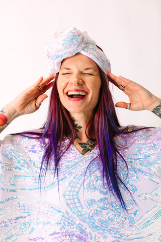 Iridescent Embroidered Sequin Party Wrap