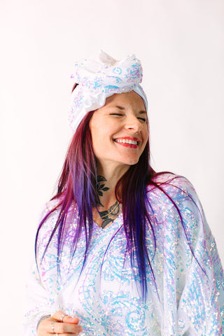 Iridescent Embroidered Sequin Party Wrap