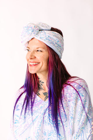 Iridescent Embroidered Sequin Party Wrap