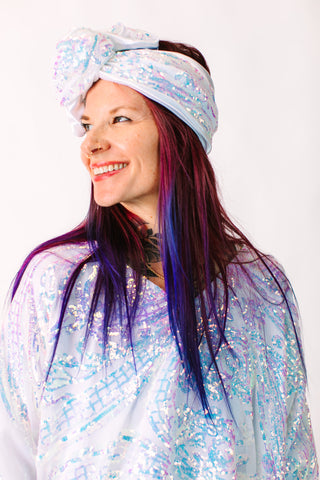 Iridescent Embroidered Sequin Party Wrap