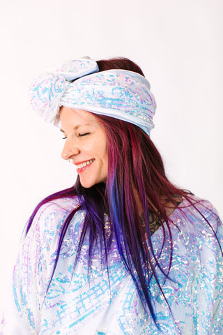 Iridescent Embroidered Sequin Party Wrap
