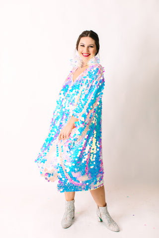 Iridescent Paillette Short Caftan