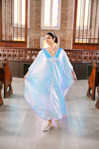 Iridescent Sequin Long Caftan