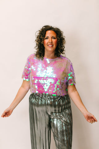 Lavender Paillette Crop