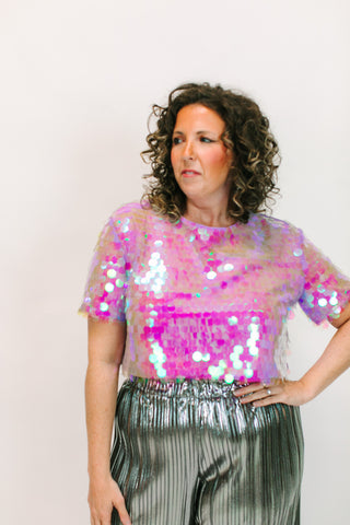 Lavender Paillette Crop