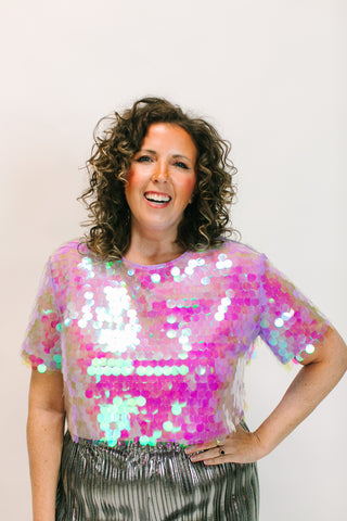 Lavender Paillette Crop