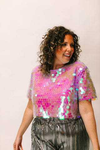 Lavender Paillette Crop