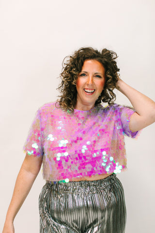 Lavender Paillette Crop