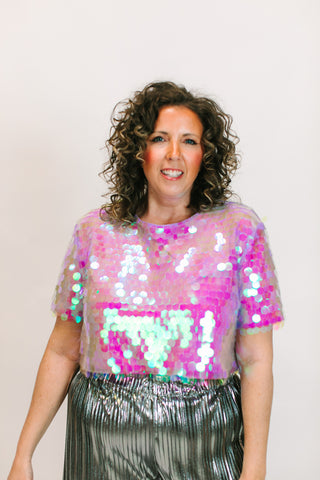 Lavender Paillette Crop