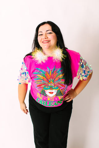 NOLA Paillette Party Tee