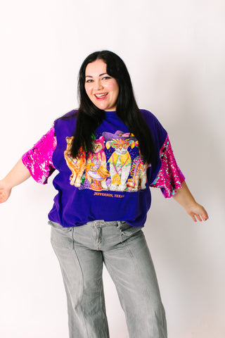 Mardi Gras Cat Party Tee