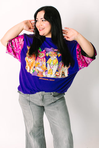 Mardi Gras Cat Party Tee