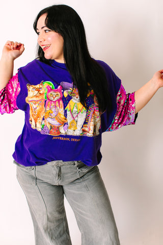 Mardi Gras Cat Party Tee