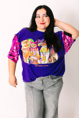 Mardi Gras Cat Party Tee