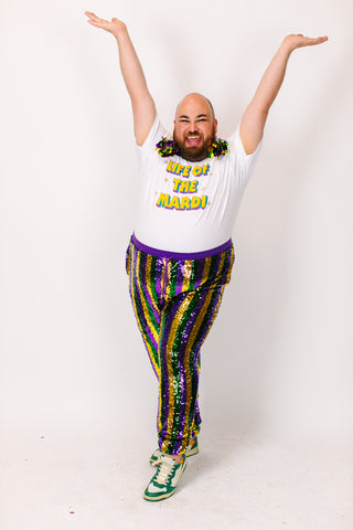 Mardi Gras Stripe Sequin Joggers