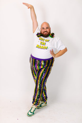 Mardi Gras Stripe Sequin Joggers