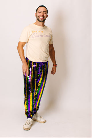 Mardi Gras Stripe Sequin Joggers