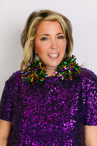 Mardi Gras Mambo Pom Pom Earrings