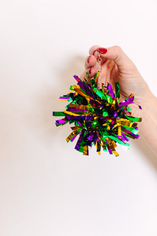 Mardi Gras Mambo Pom Pom Earrings