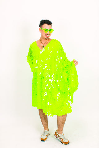 Neon Green Jumbo Paillette Mid Caftan