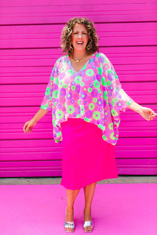 Floral Sequin Sheer Tunic