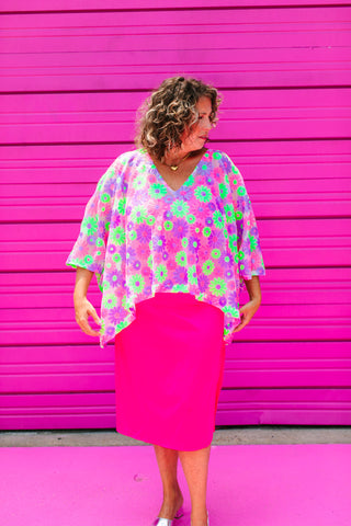 Floral Sequin Sheer Tunic