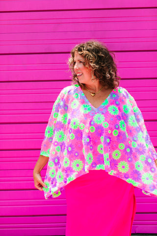 Floral Sequin Sheer Tunic