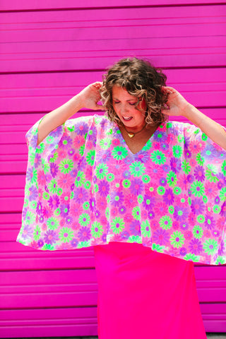 Floral Sequin Sheer Tunic